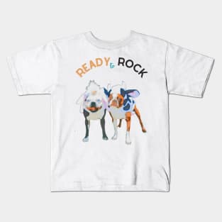 ready to rock two dogs ready for Halloween halloween costume Kids T-Shirt